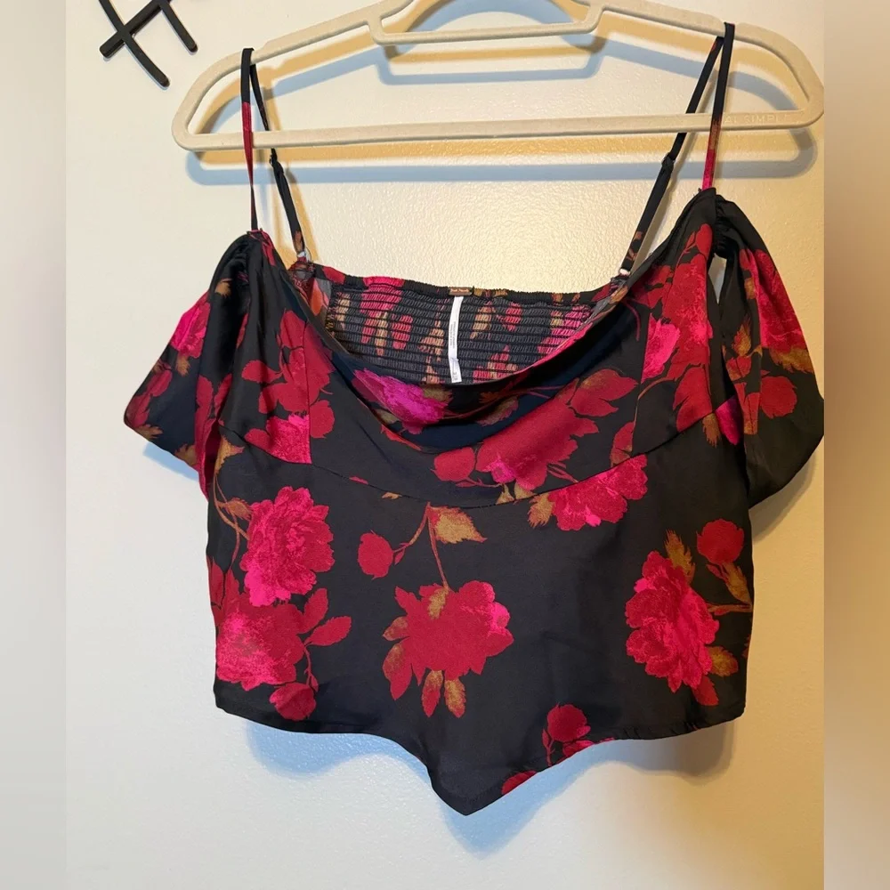 NWT Free People Cassandra Off The Shoulder Floral Top sz M